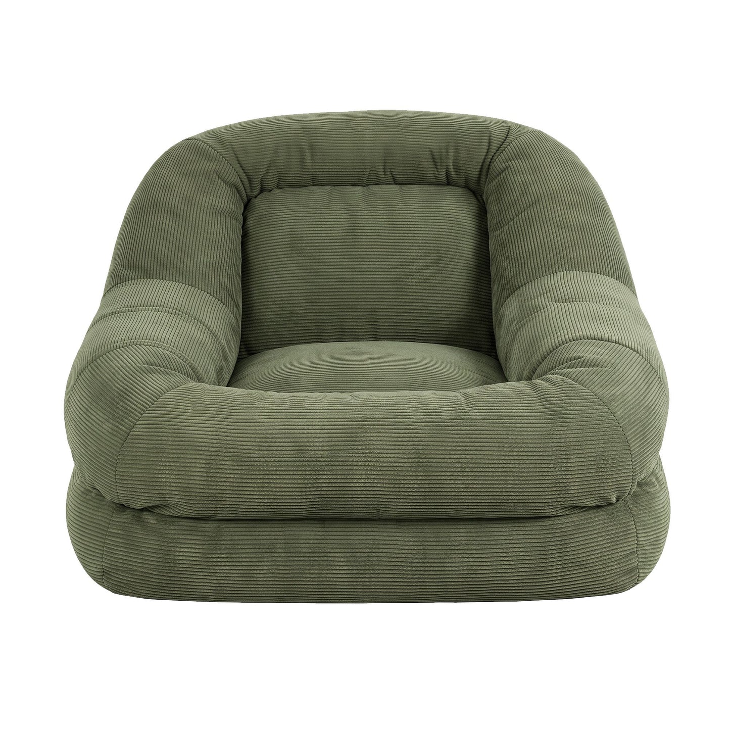 Armchair Floor Chair Couch Recliner 1 Seater Cloud Chaise Lounge Corduroy Green