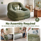 Armchair Floor Chair Couch Recliner 1 Seater Cloud Chaise Lounge Corduroy Green