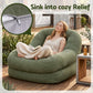 Armchair Floor Chair Couch Recliner 1 Seater Cloud Chaise Lounge Corduroy Green