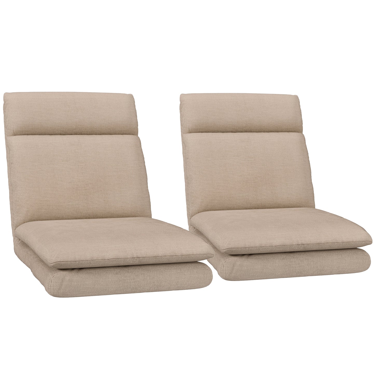 Set of 2 Mylene Floor Chair Sofa Linen - Beige