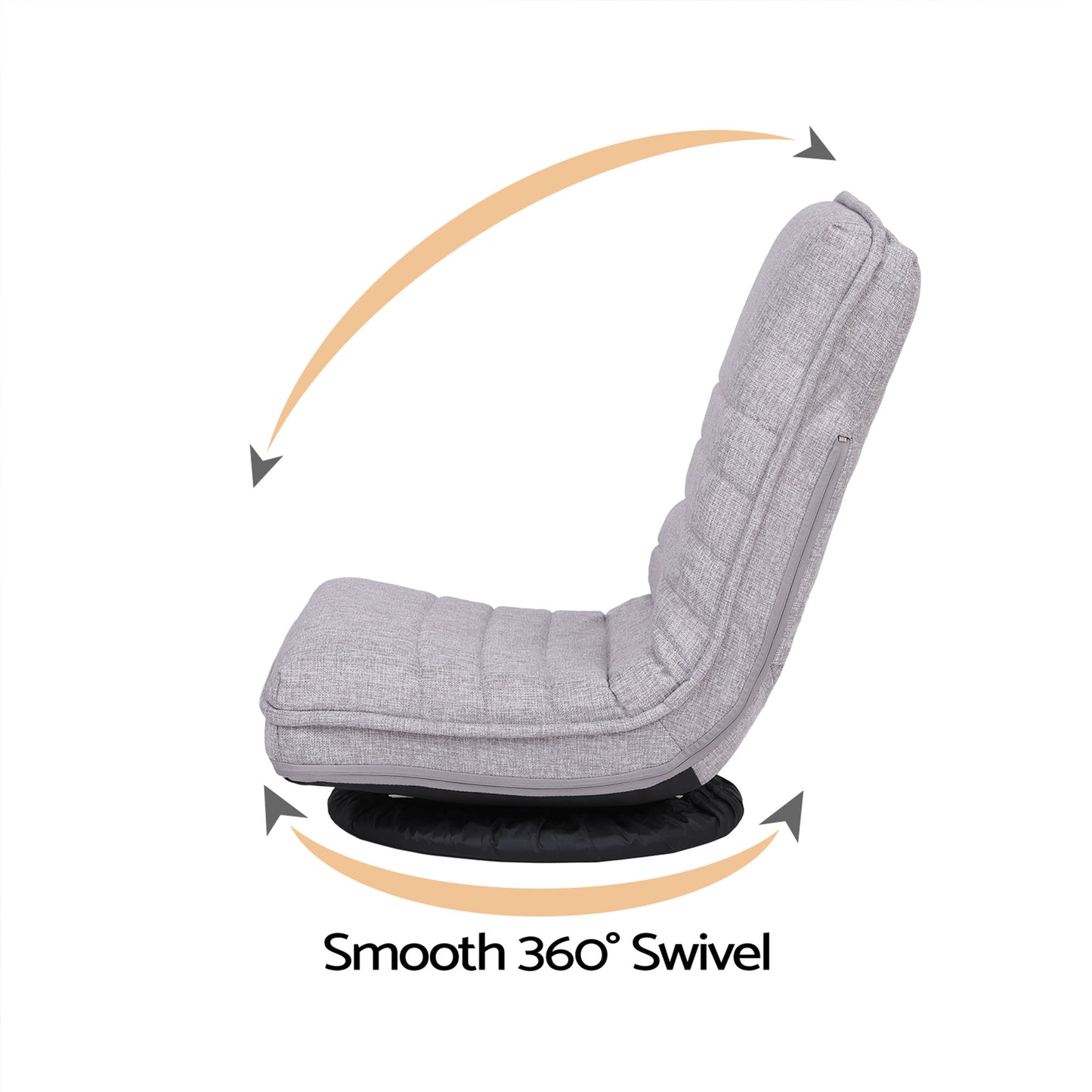 Set of 2 Marvs Swivel Floor Chair 360 Adjustable Foldable Lounge Seat Floor Sofa Chair - Grey