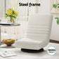 Set of 2 Marvs Floor Chair Lounge Sofa Swivel Foldable Linen - White