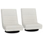 Set of 2 Marvs Floor Chair Lounge Sofa Swivel Foldable Linen - White