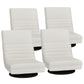 Set of 4 Marvs Floor Chair Lounge Sofa Swivel Foldable Linen - White