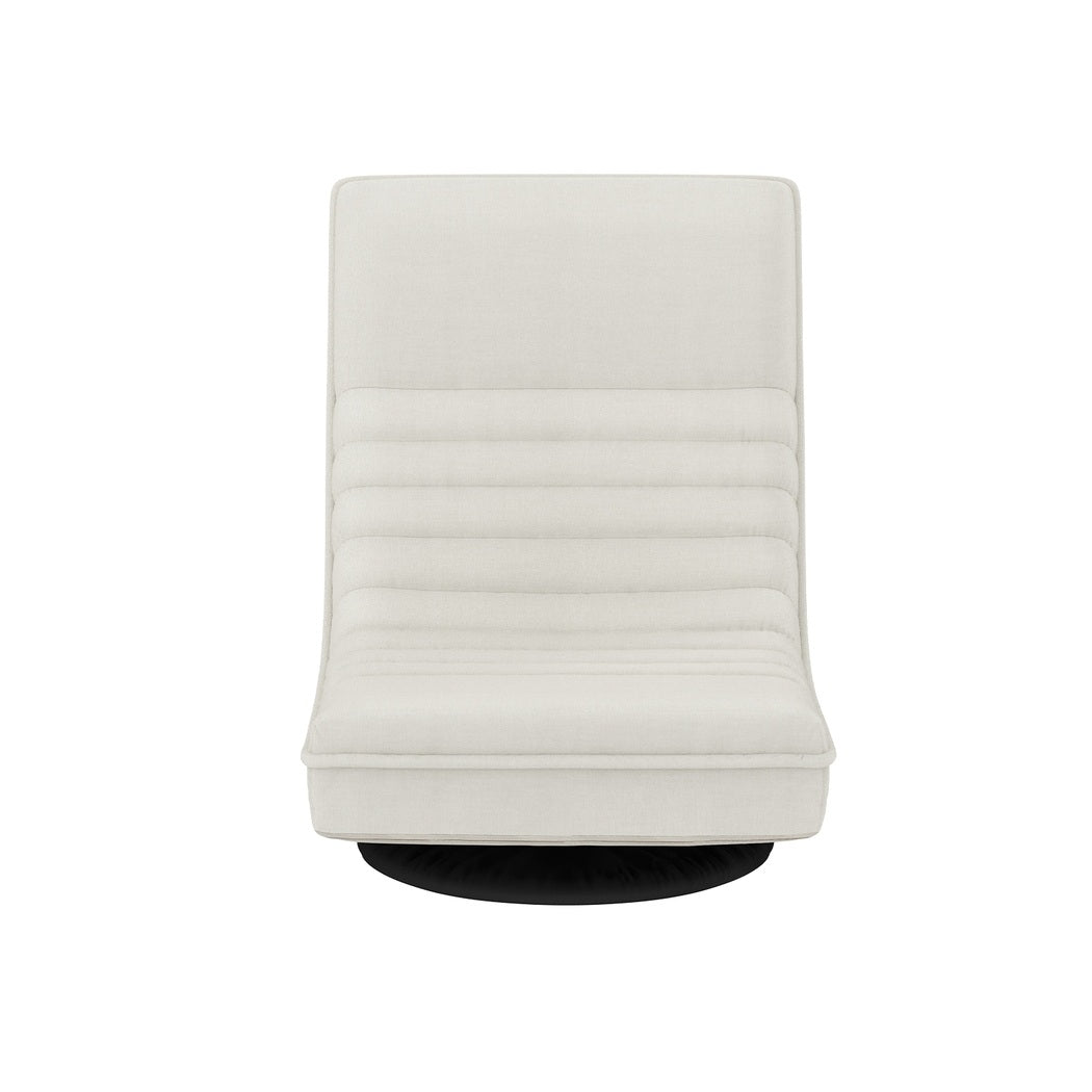 Set of 4 Marvs Floor Chair Lounge Sofa Swivel Foldable Linen - White
