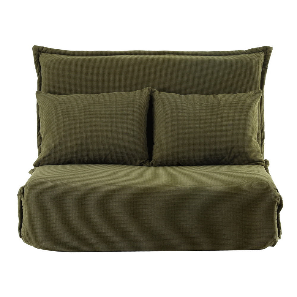 Meira 2-Seater Floor Lounge Sofa Bed Foldable - Green