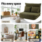 Meira 2-Seater Floor Lounge Sofa Bed Foldable - Green