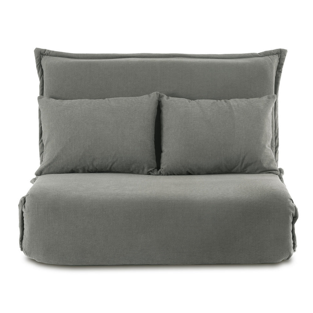 Meira 2-Seater Floor Lounge Sofa Bed Foldable - Grey