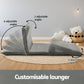 Meira 2-Seater Floor Lounge Sofa Bed Foldable - Grey