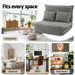 Meira 2-Seater Floor Lounge Sofa Bed Foldable - Grey