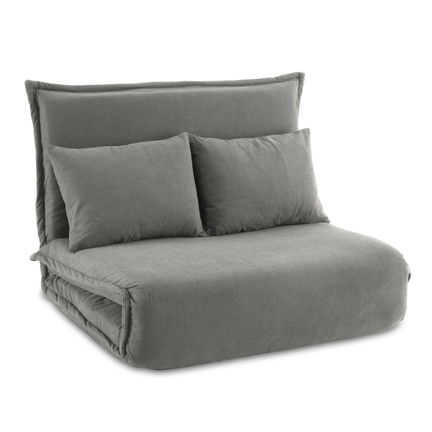 Meira 2-Seater Floor Lounge Sofa Bed Foldable - Grey