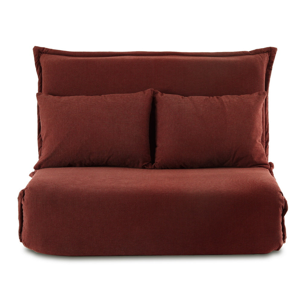 Meira 2-Seater Floor Lounge Sofa Bed Foldable - Orange