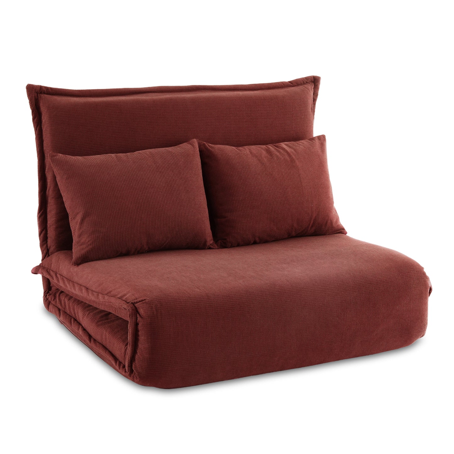 Meira 2-Seater Floor Lounge Sofa Bed Foldable - Orange