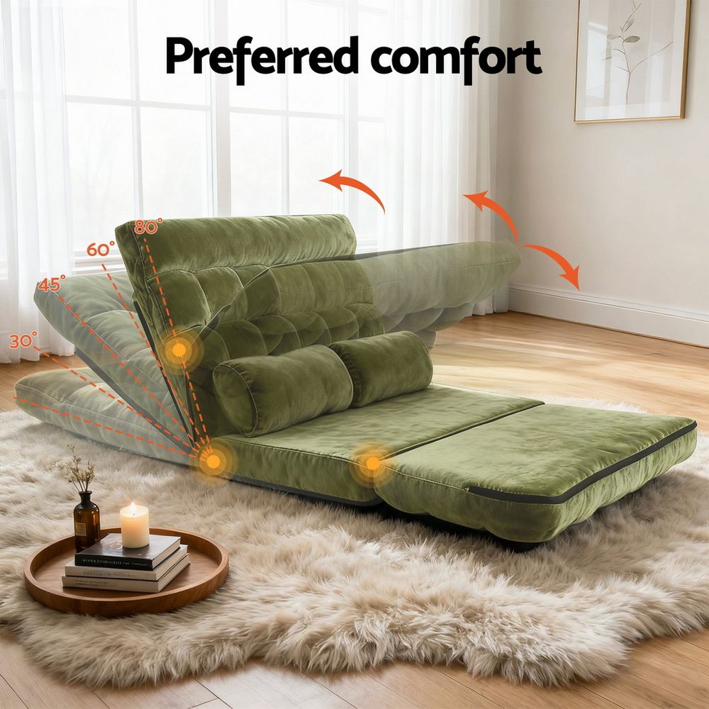 Merryn 2-Seater Lounge Sofa Bed Fabric - Green