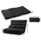 Merryn 2-Seater Suede Folding Floor Sofa Bed Lounge - Charcoal