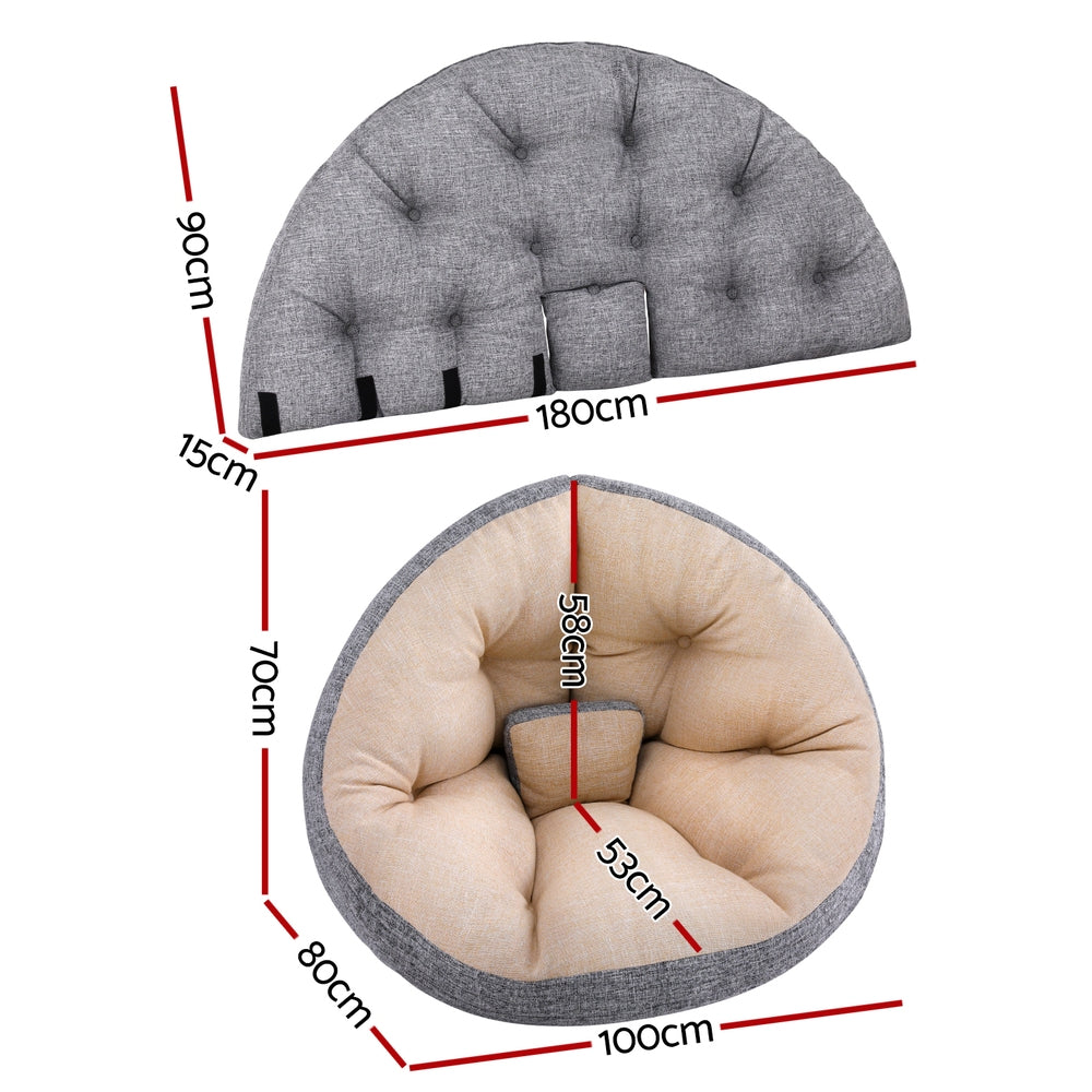 Milou Floor Lounge Sofa Bed Chair Foldable Washable - Beige
