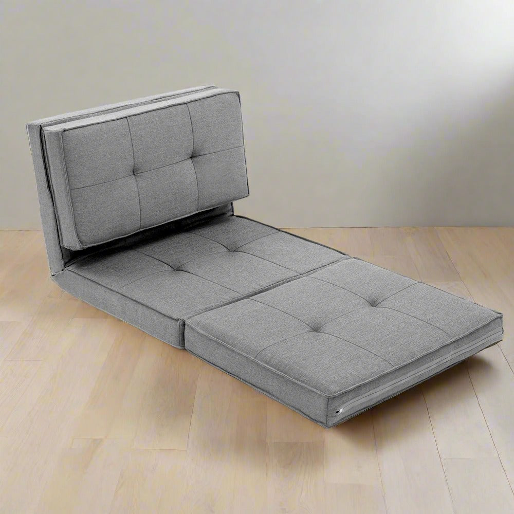 Meagan Chaise Futon Folding Floor Sofa Bed Recliner - Grey