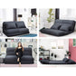Mallery 2-Seater Chaise Adjustable Floor Sofa Bed Lounge - Charcoal