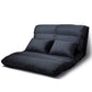 Mallery 2-Seater Chaise Adjustable Floor Sofa Bed Lounge - Charcoal