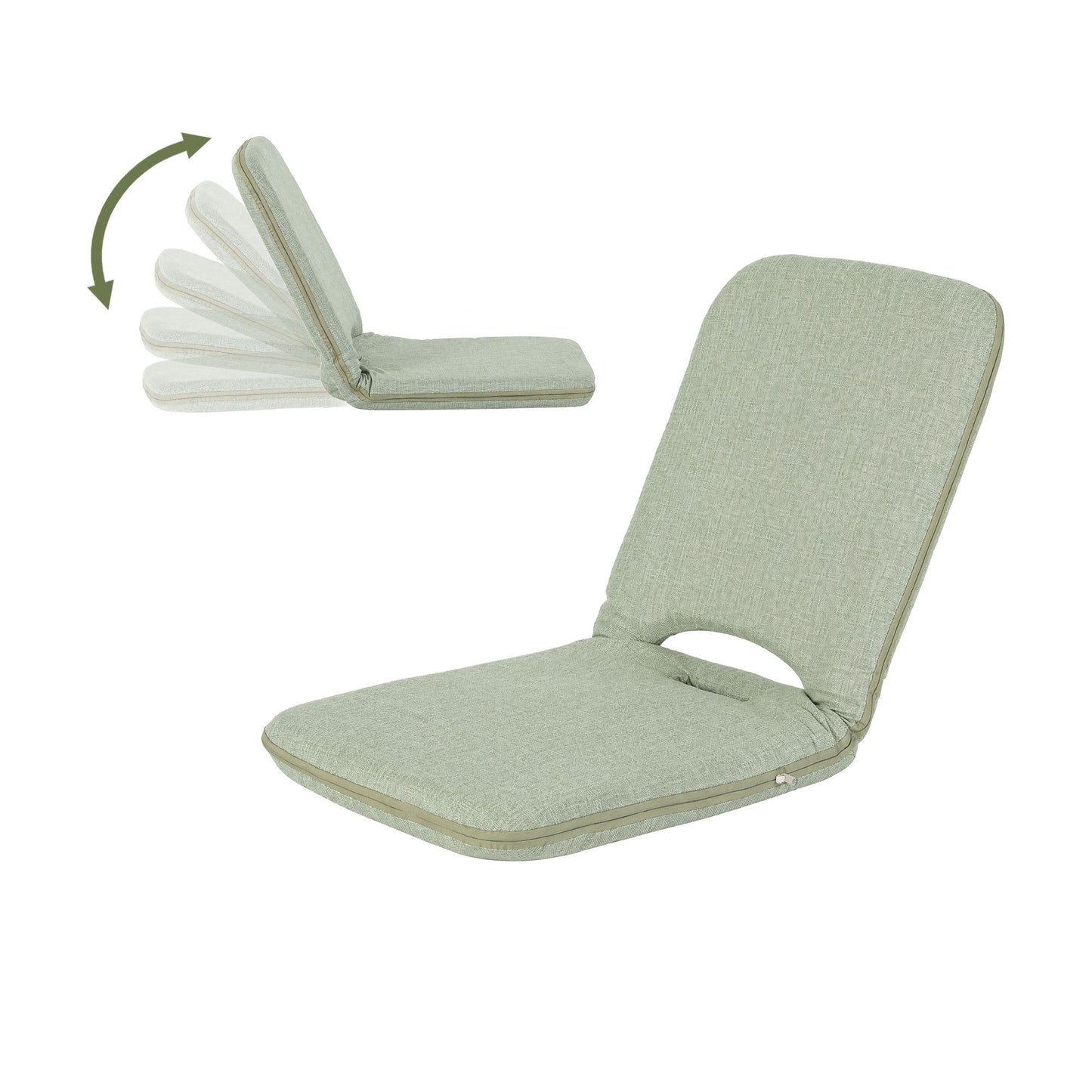 Floor Chair 5 Position Adjustable Green Lazy Sofa for Living Room Bedroom