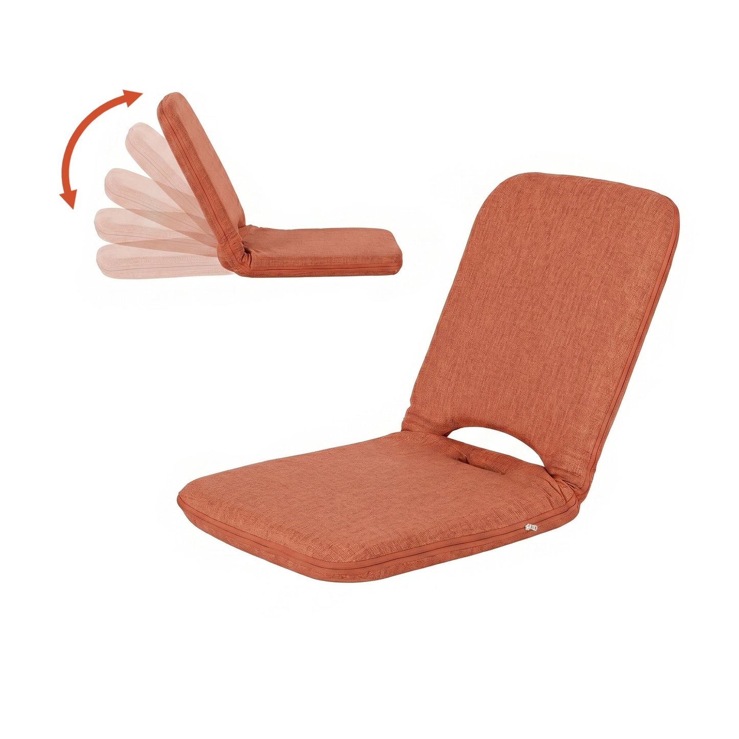 Floor Chair 5 Position Adjustable Orange Lazy Sofa for Living Room Bedroom