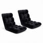 Set of 2 Marget Lounge Sofa Bed Flannel Fabric - Black