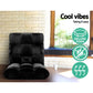 Set of 2 Marget Lounge Sofa Bed Flannel Fabric - Black