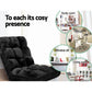 Set of 2 Marget Lounge Sofa Bed Flannel Fabric - Black
