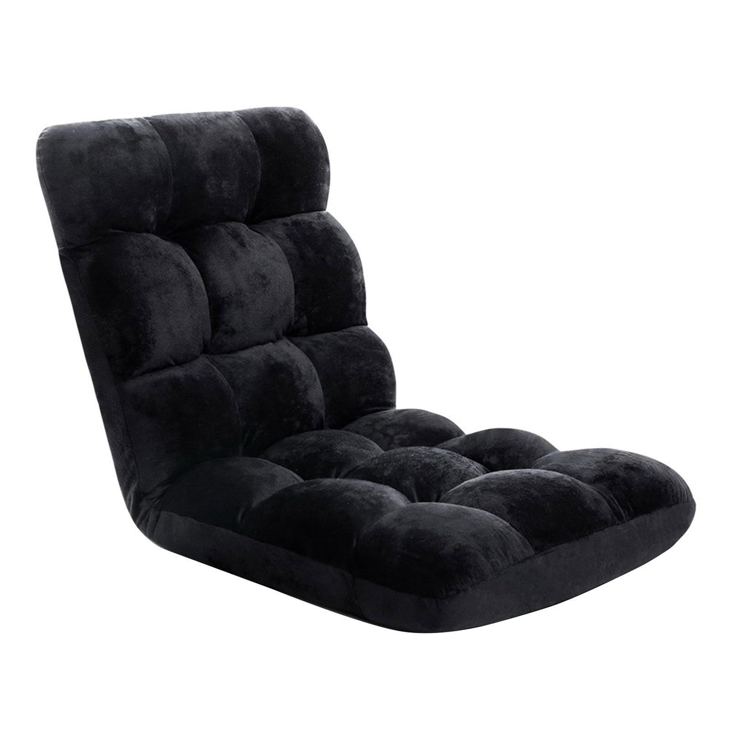 Set of 4 Marget Lounge Sofa Bed Flannel Fabric - Black