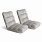 Set of 2 Marget Lounge Sofa Bed Flannel Fabric - Grey