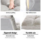 Set of 4 Marget Lounge Sofa Bed Flannel Fabric - Grey