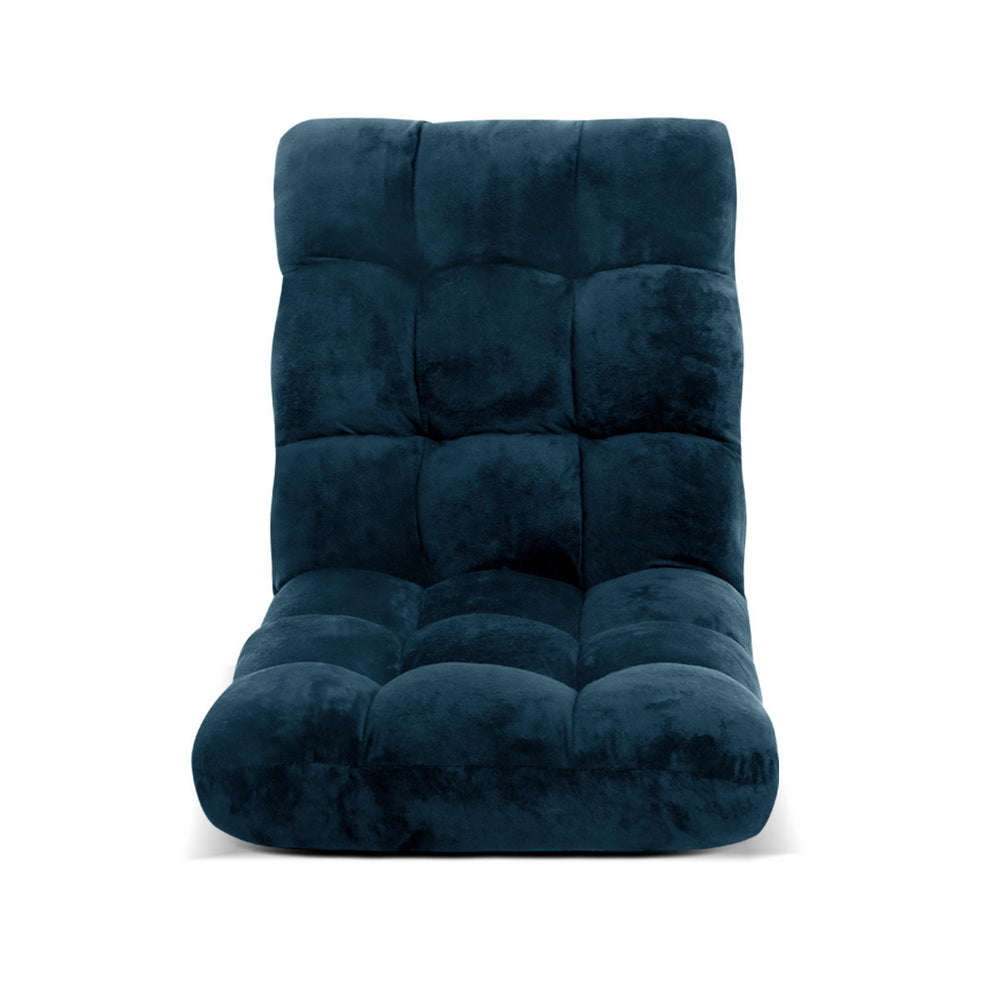 Marget Floor Lounge Sofa Bed Flannel Fabric - Navy