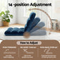 Set of 2 Marget Floor Lounge Sofa Bed Flannel Fabric - Navy