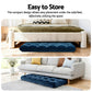 Set of 2 Marget Floor Lounge Sofa Bed Flannel Fabric - Navy
