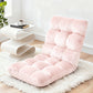 Marget Floor Lounge Sofa Bed Flannel Fabric - Pink