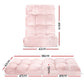 Set of 2 Marget Floor Lounge Sofa Bed Flannel Fabric - Pink