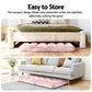 Set of 2 Marget Floor Lounge Sofa Bed Flannel Fabric - Pink