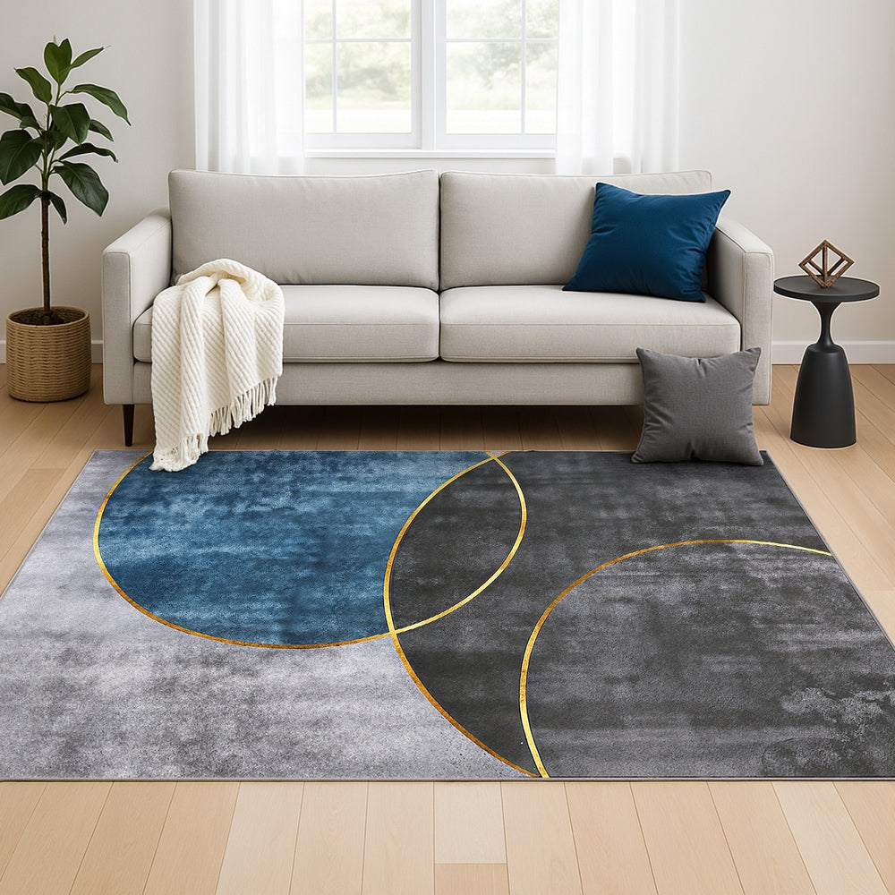 Boleslav 160x230cm Washable Floor Rug Large Geometric Area Rug Modern Floor Carpet