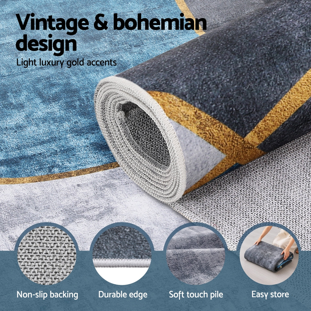 Boleslav 240x340cm Washable Floor Rug Large Geometric Area Rug Modern Floor Carpet