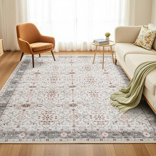 Dalibor 200x290cm Washable Floor Rug  Large Area Rug Modern Living Room Carpet - Beige