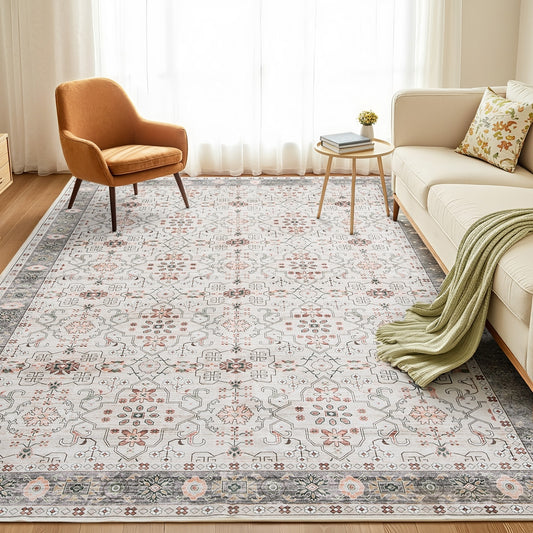 Dalibor 240x340cm Washable Floor Rug  Large Area Rug Modern Living Room Carpet - Beige