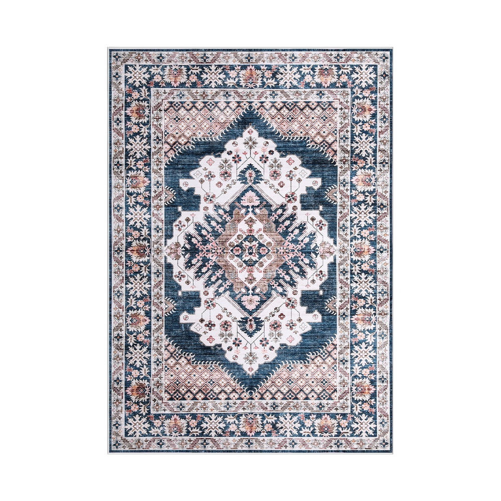Hynek 160x230cm Floor Rug  Large Washable Persian Area Rug Living Room Carpet - Blue