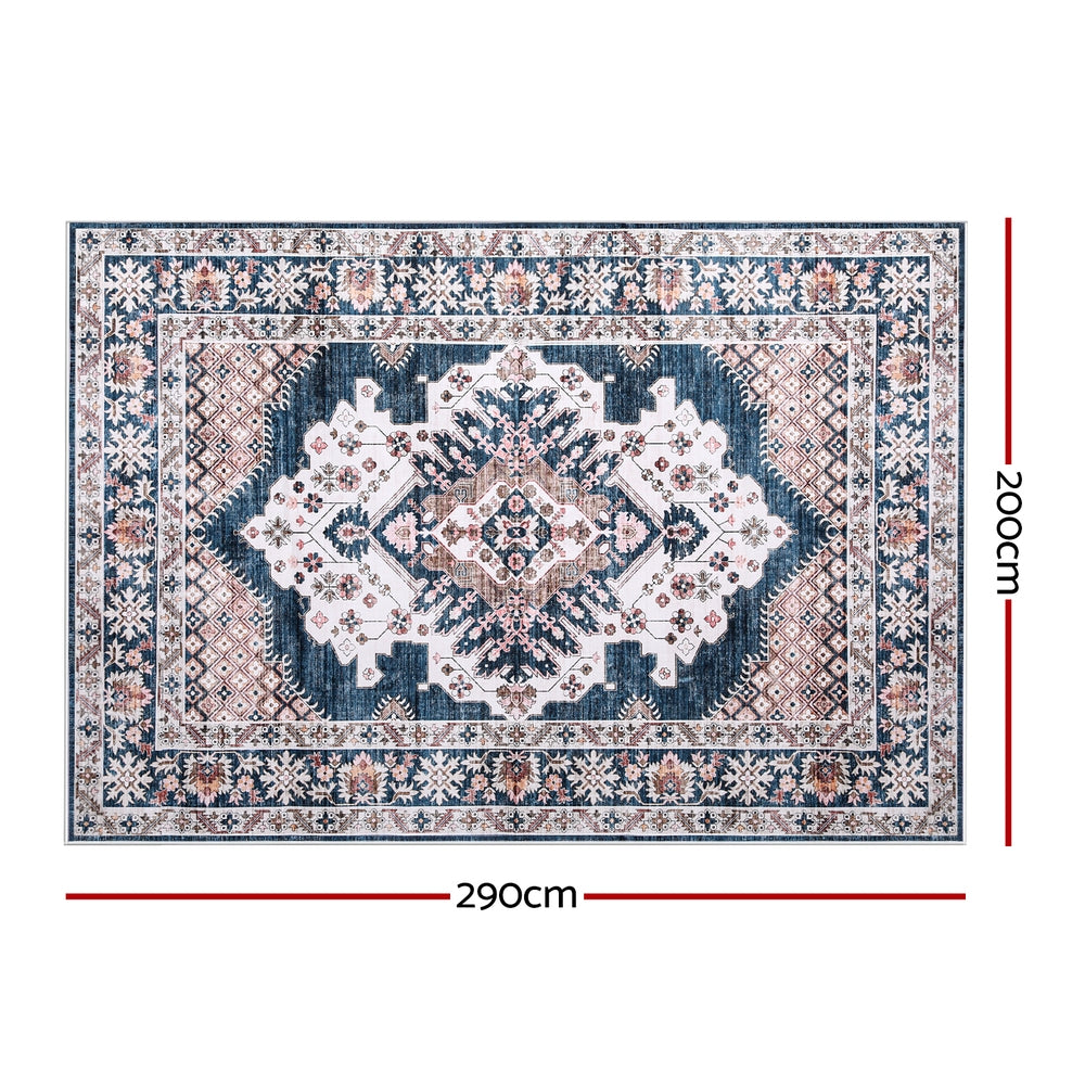 Hynek 200x290cm Floor Rug Large Washable Persian Area Rug Living Room Carpet - Blue