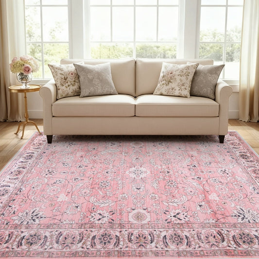 Jitka 160x230cm 160x230cm Floor Rug Large Washable Area Rug Vintage Living Room Carpet