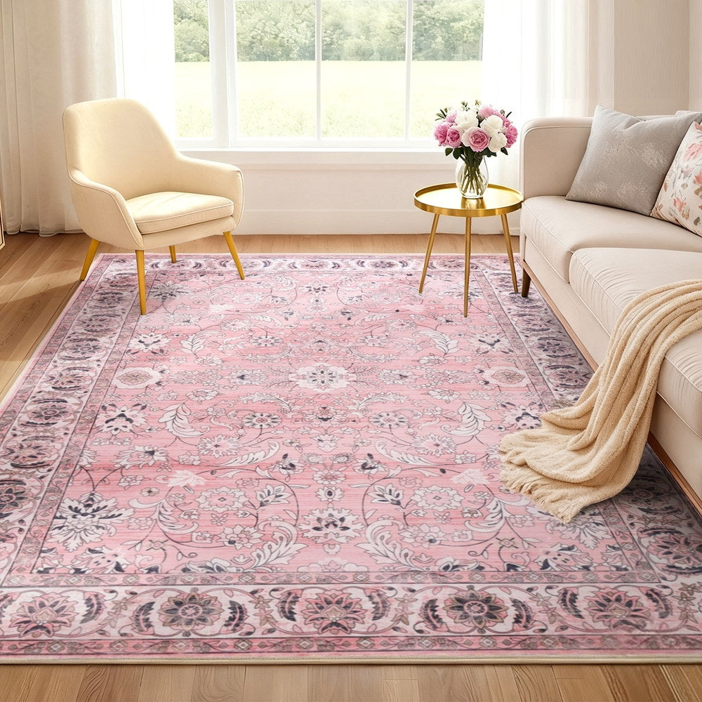 Jitka 200x290cm Floor Rug Large Washable Area Rug Vintage Living Room Carpet