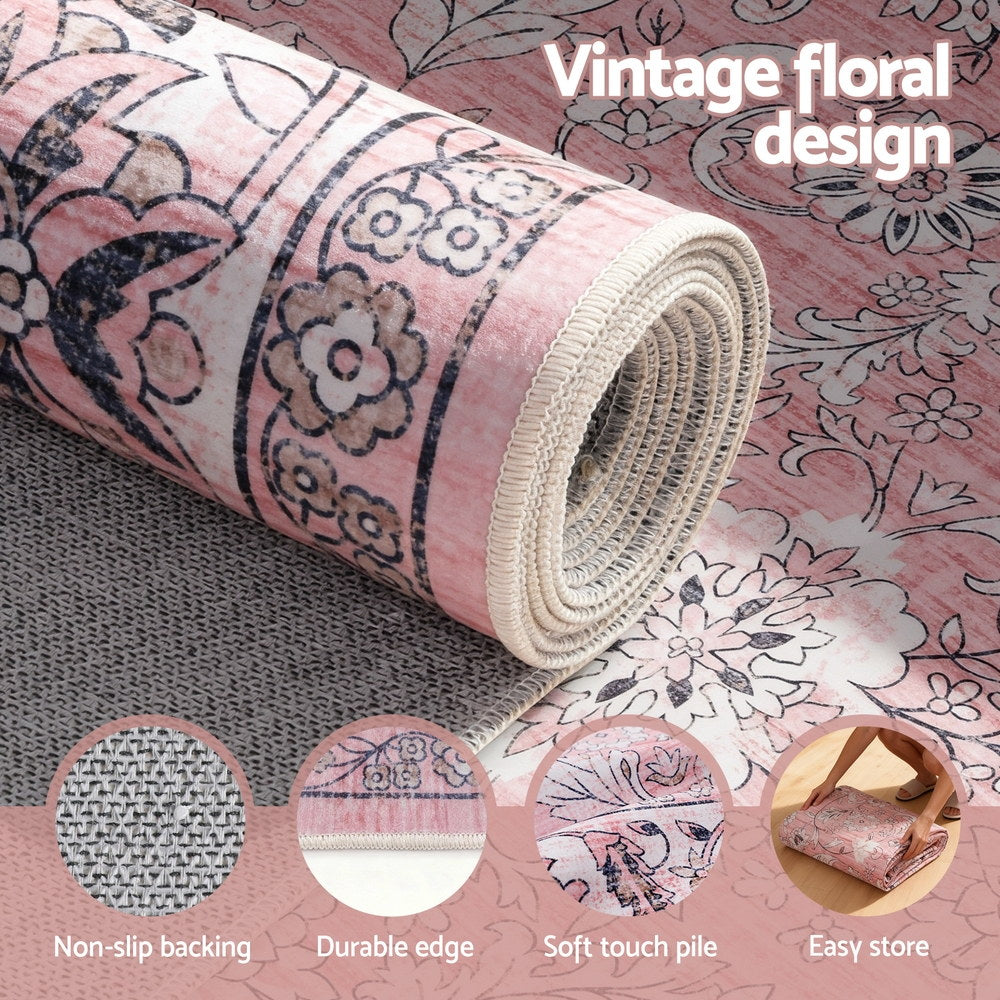 Jitka 200x290cm Floor Rug Large Washable Area Rug Vintage Living Room Carpet