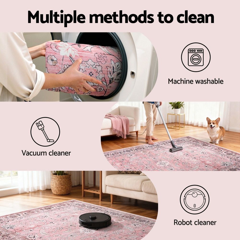 Jitka 240x340cm 240x340cm Floor Rug Large Washable Area Rug Vintage Living Room Carpet