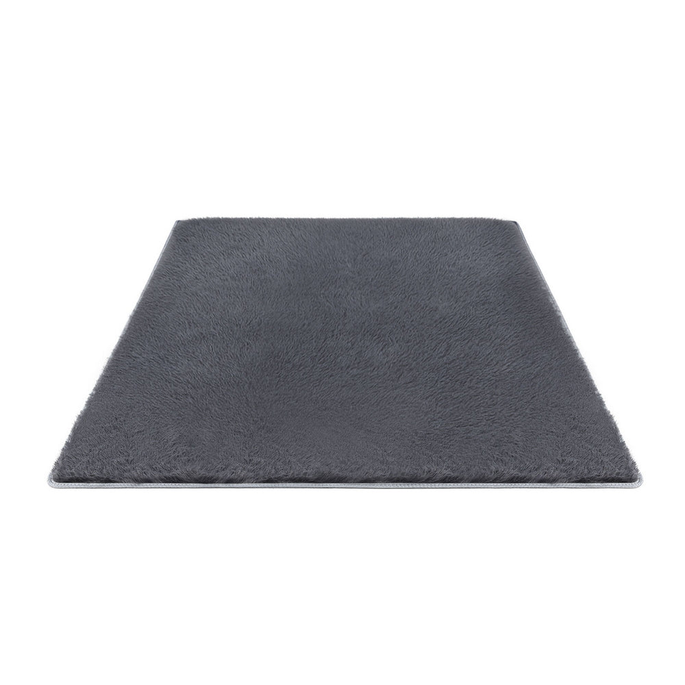Lumir 140x200cm Floor Rug  Plush Area Shaggy Rug Living Room Bedroom Carpet - Grey