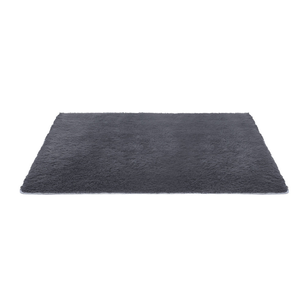 Lumir 140x200cm Floor Rug  Plush Area Shaggy Rug Living Room Bedroom Carpet - Grey