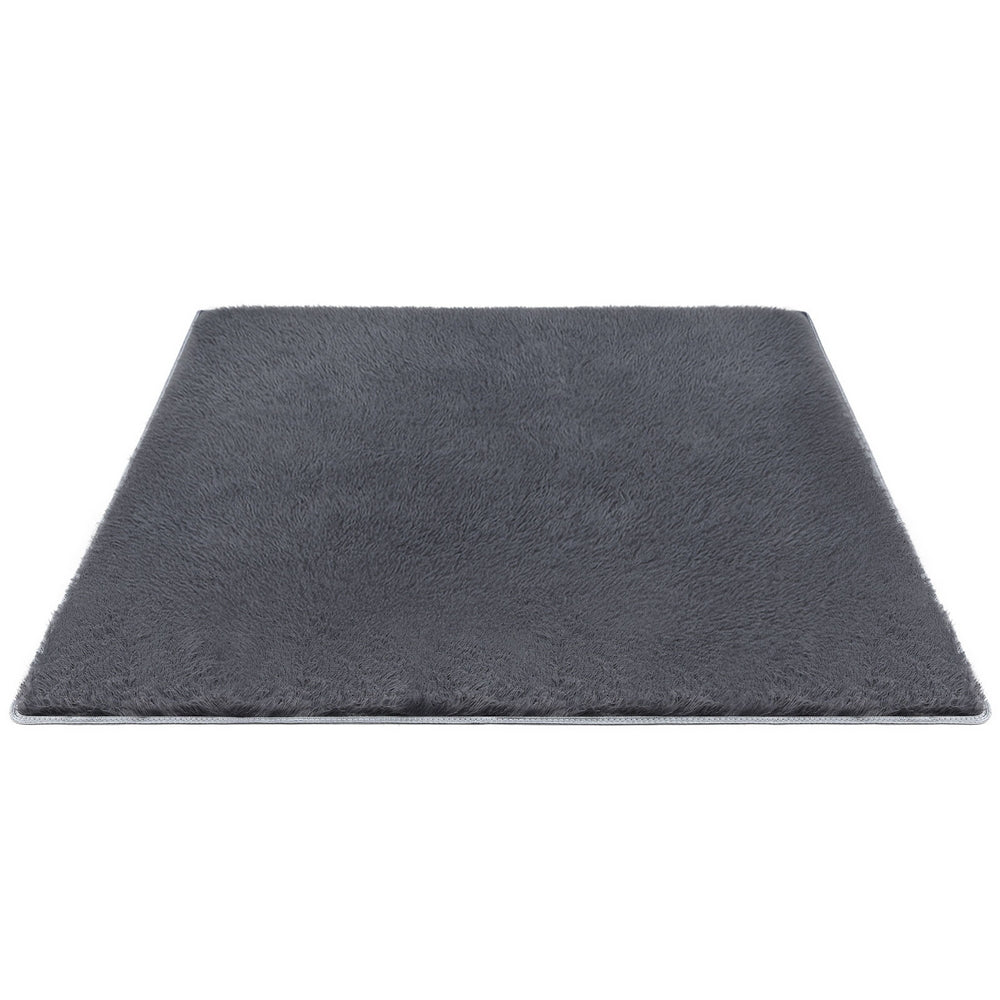 Lumir 160x230cm Floor Rug  Plush Area Shaggy Rug Living Room Bedroom Carpet - Grey